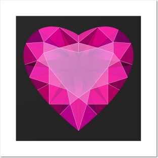 Pink Garnet Heart Shaped Gemstone Posters and Art